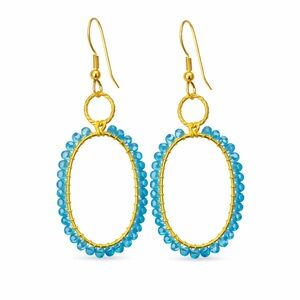 Gold plated‎ blue gemstone earrings #jewellery